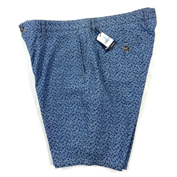 Johnnie-O Val 8" Chambray Shorts Mens Size‎ 34 Blue Palm Tree Print 100% Cotton - Picture 2 of 10